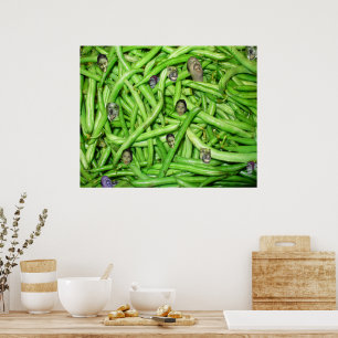Funny Garden Fresh Green Bean Heads Poster