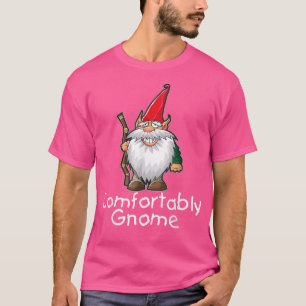Funny Garden Gnome Art Comfortably Gnome Graphic  T-Shirt