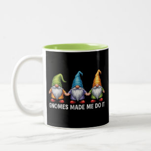 Funny Garden Gnomes The Gnomes Made Me Do It  Two-Tone Coffee Mug
