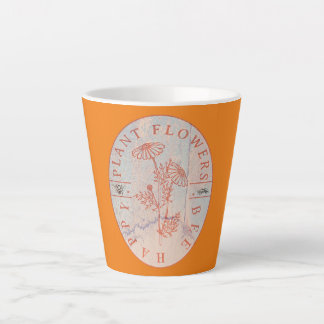 Funny Gardener Plant Flowers Bee Happy  Latte Mug