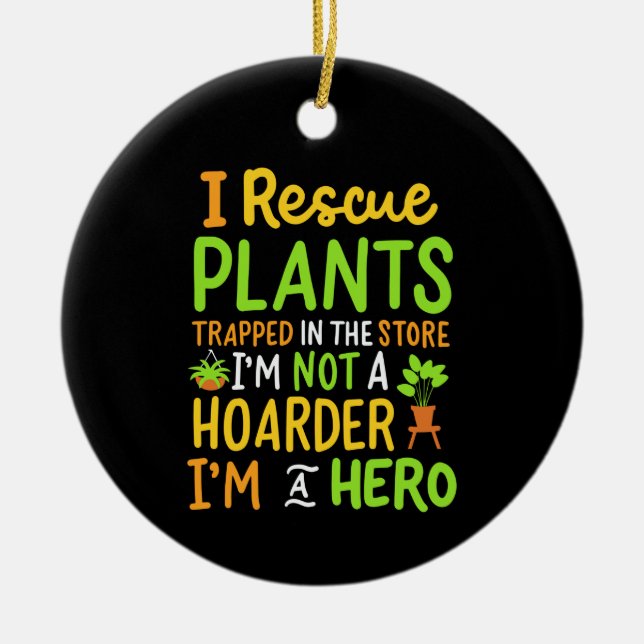 Funny Gardening Gardener Ceramic Tree Decoration (Front)