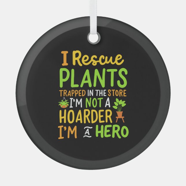 Funny Gardening Gardener Glass Tree Decoration (Front)