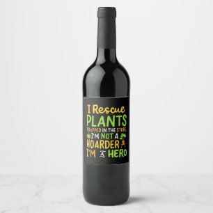 Funny Gardening Gardener Wine Label