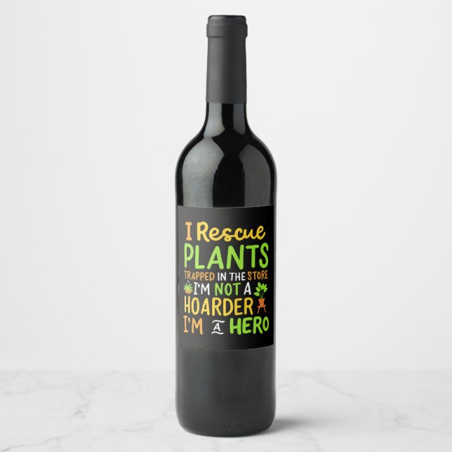 Funny Gardening Gardener Wine Label (Front)