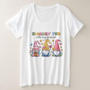 Funny gardening gnome word art plus size T-Shirt