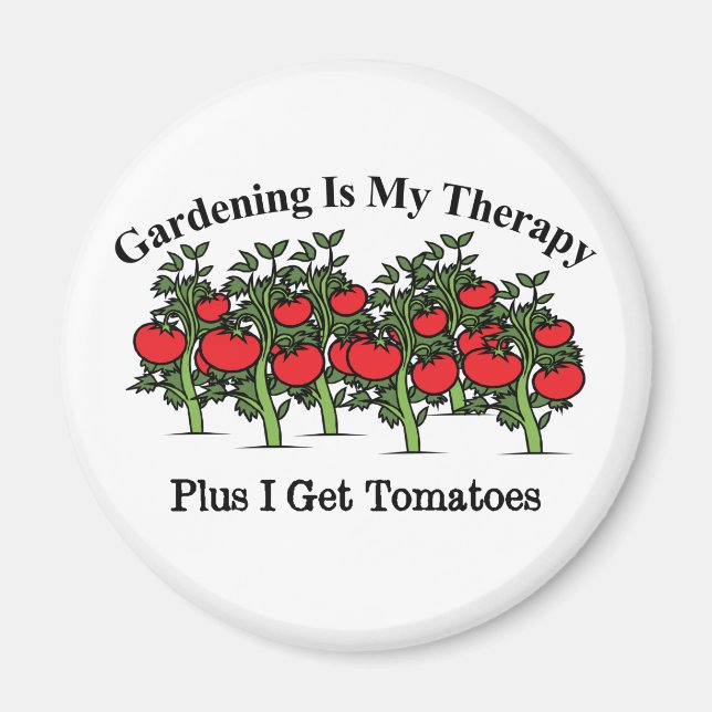 Funny Gardening Is My Therapy Magnet (Front)