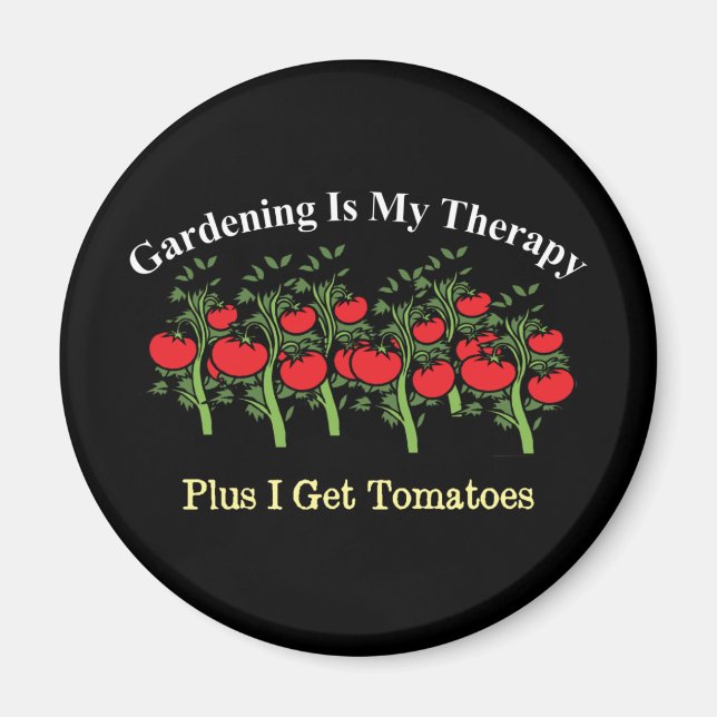Funny Gardening Is My Therapy Magnet (Front)