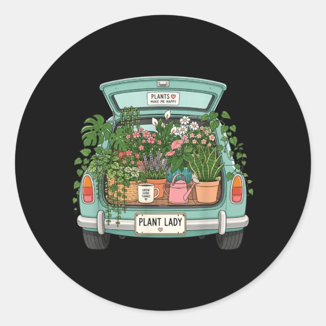 Funny Gardening Moms Was Left Unsupervised Plants Classic Round Sticker (Front)