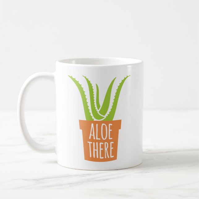 Funny Gardening Pun Aloe There Coffee Mug (Left)