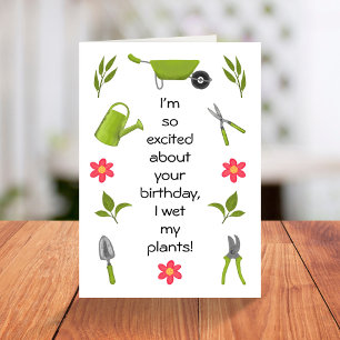 Funny gardening pun birthday card