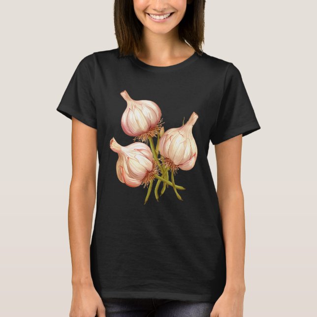 Funny Garlic Plants  T-Shirt (Front)