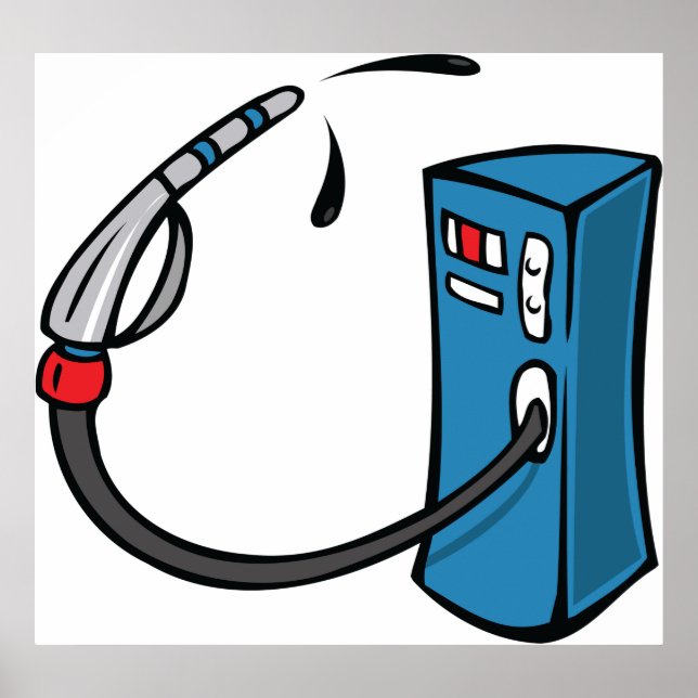 Funny Gas Pump Fuel Station Poster (Front)