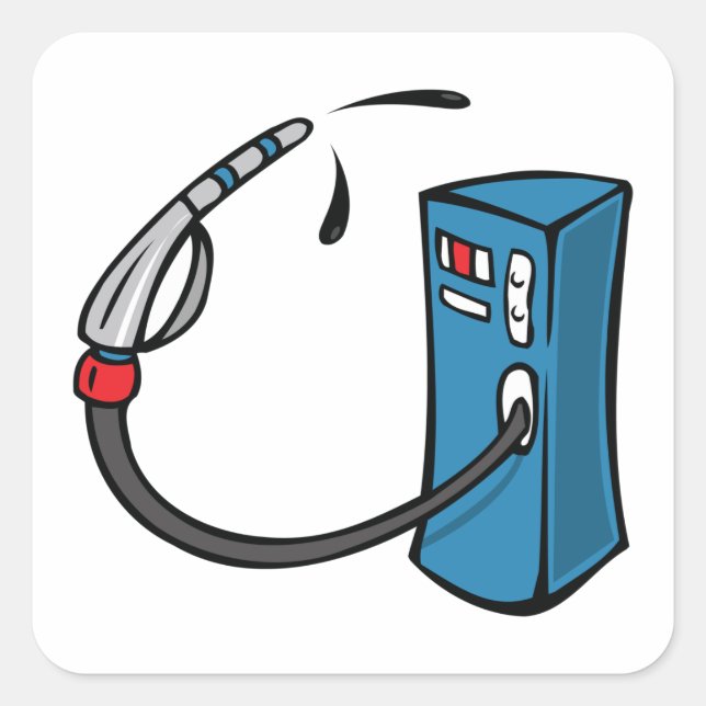 Funny Gas Pump Fuel Station Square Sticker (Front)