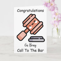 Funny gavel call to the bar congratulations cards