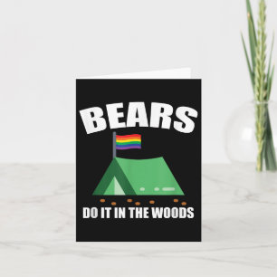Funny Gay Camping Lgbt Pride Bears Card