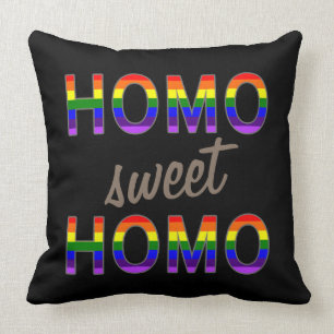 Funny Gay Homo Sweet Homo Cushion