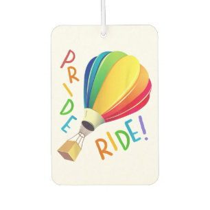 Funny Gay Pride Hot Air Balloon Rainbow Ride Gays Car Air Freshener