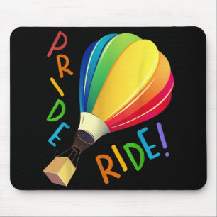 Funny Gay Pride Hot Air Balloon Rainbow Ride Gays Mouse Pad