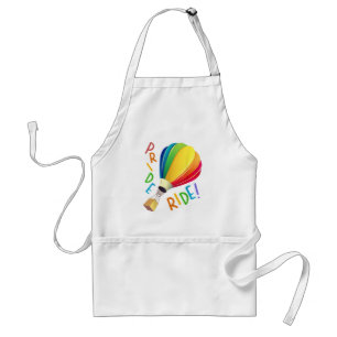 Funny Gay Pride Hot Air Balloon Rainbow Ride Gays Standard Apron