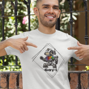Funny Gay Pride Rainbow AI Robot T-Shirt