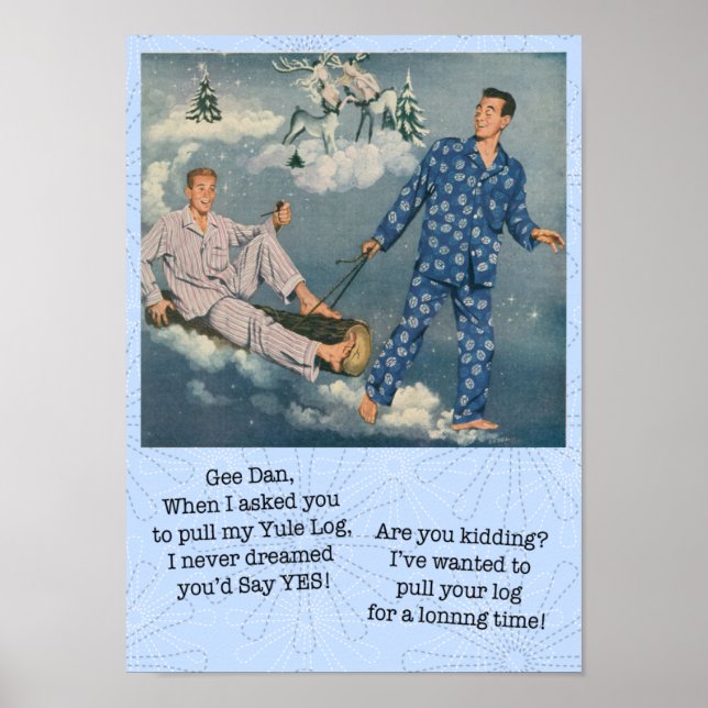 Funny Gay Yule Log Poster (Front)