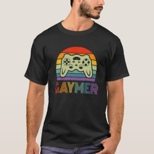 Funny Gaymer Gay Pride Gamer Gaming LGBTQ Rainbow T-Shirt