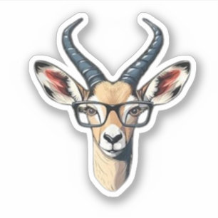 Funny gazelle face for safari and spectacles lover