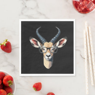 Funny gazelle face for safari and spectacles lover napkin