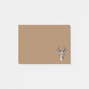 Funny gazelle face for safari and spectacles lover post-it notes