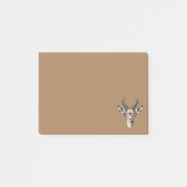 Funny gazelle face for safari and spectacles lover post-it notes (Front)