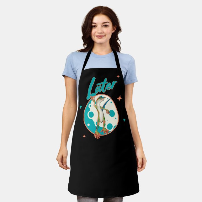 Funny Gecko Later Procrastination Humour Apron (Worn)