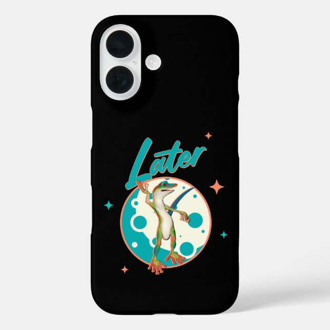 Funny Gecko Later Procrastination Humour Case-Mate iPhone Case (Back)