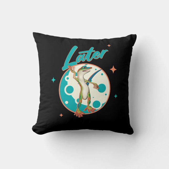 Funny Gecko Later Procrastination Humour Cushion (Front)