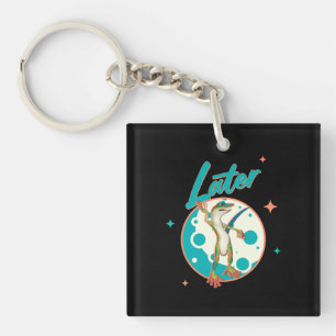 Funny Gecko Later Procrastination Humour Key Ring