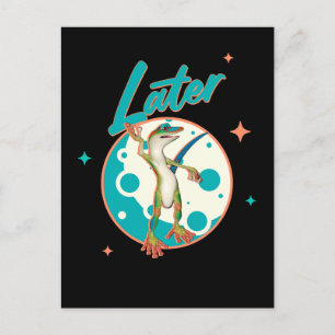 Funny Gecko Later Procrastination Humour Postcard