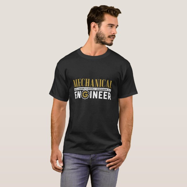 Funny Geek Engineer Mechanical Engineering Student T-Shirt (Front Full)