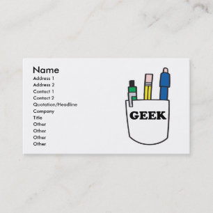 Funny GEEK Pocket Protector Business Cards