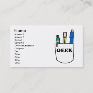 Funny GEEK Pocket Protector Business Cards