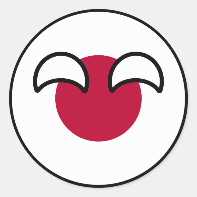 Funny Geeky Japan Countryball Flag Classic Round Sticker (Front)