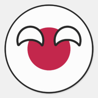 Funny Geeky Japan Countryball Flag Classic Round Sticker