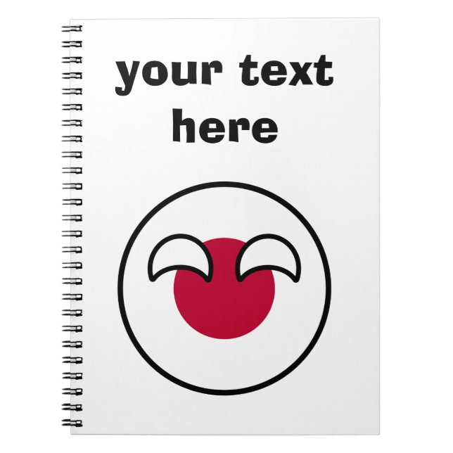 Funny Geeky Japan Countryball Flag Notebook (Front)