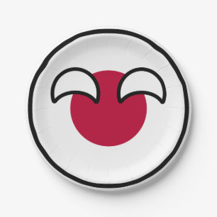 Funny Geeky Japan Countryball Flag Paper Plate