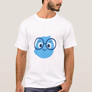 Funny Geeky Smiley Face T-Shirt for Men – Cute Blu