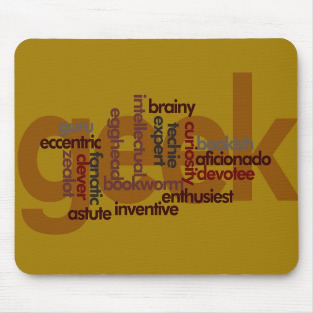 Funny Geeky Word Cloud Mousepad (Front)