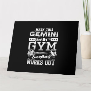 Funny Gemini Gym Workout Design Card