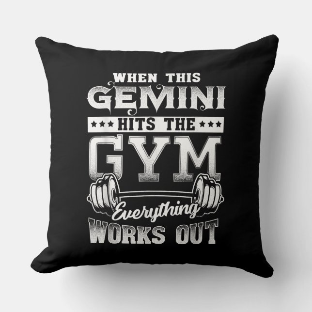 Funny Gemini Gym Workout Design Cushion (Front)