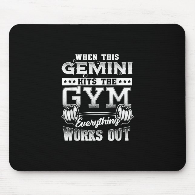 Funny Gemini Gym Workout Design Mouse Pad (Front)