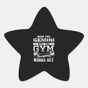 Funny Gemini Gym Workout Design Star Sticker