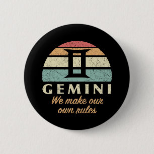 Funny Gemini Zodiac Rules 6 Cm Round Badge
