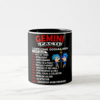 Funny Gemini Zodiac Sign Nutrition Facts Two-Tone